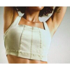 ZARA Denim Capsule Collection Top NWT‎ Green Sage Women's Medium